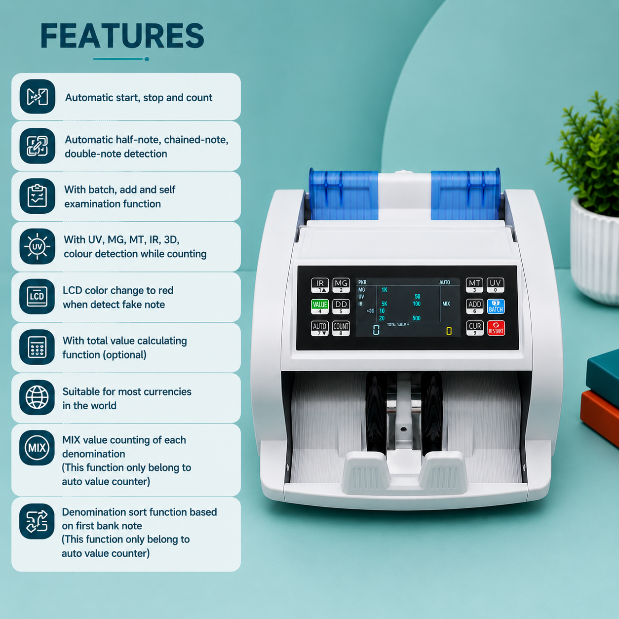Mix cash counting machine | Model DL 8358