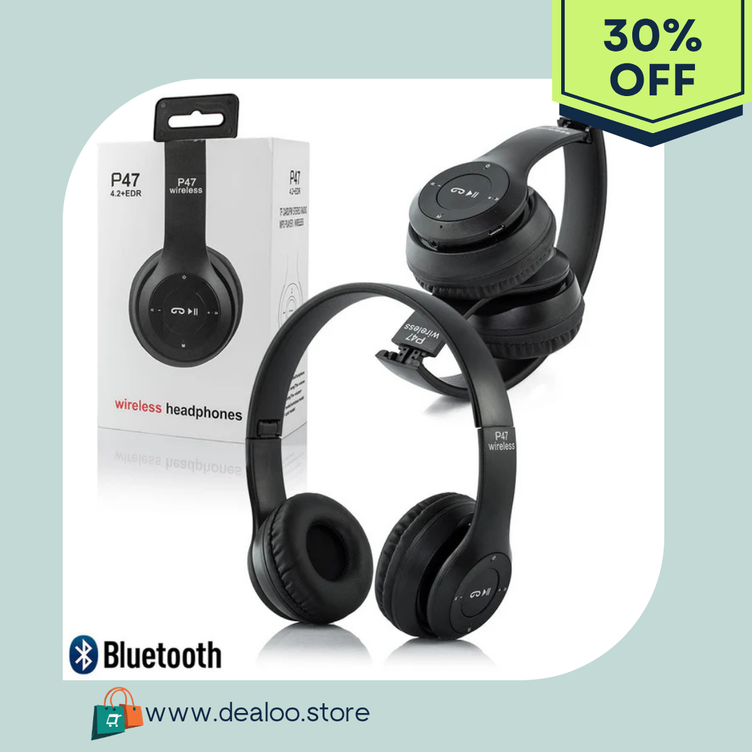 P47 Bluetooth Foldable Headphone with shocking bass