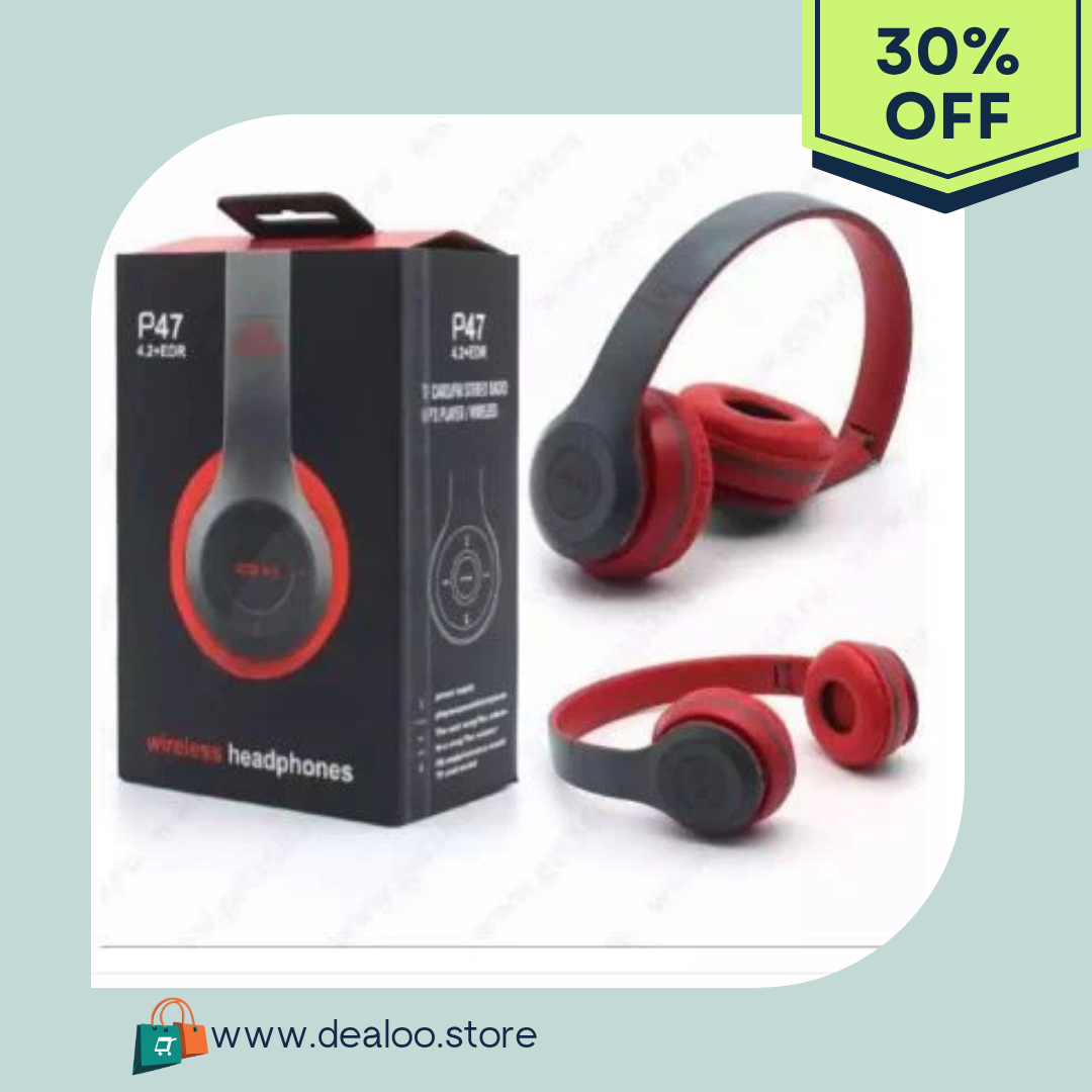 P47 Bluetooth Foldable Headphone with shocking bass