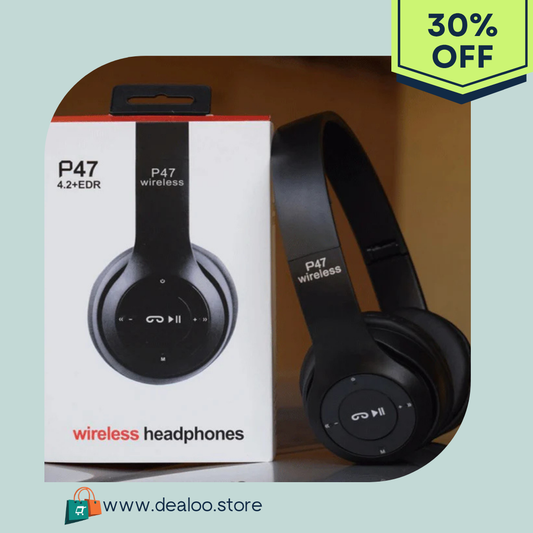 P47 Bluetooth Foldable Headphone with shocking bass
